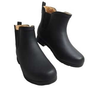 Chooka Women's Waterproof Black Ankle Boots Faux Fur Size 8‎